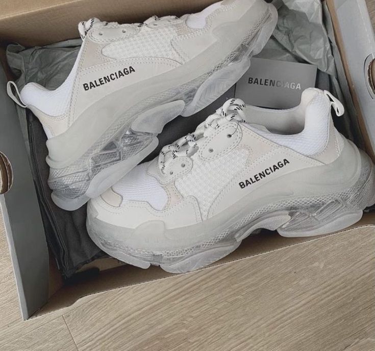 Balenciaga Triple S Clear Sole Sneakers – White | Chunky Luxury Footwear