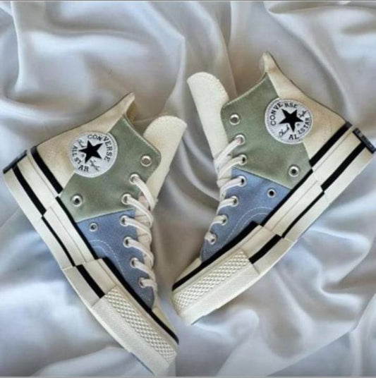Converse Chuck Taylor All Star Patchwork High-Tops – Vintage Multi-Tone Design