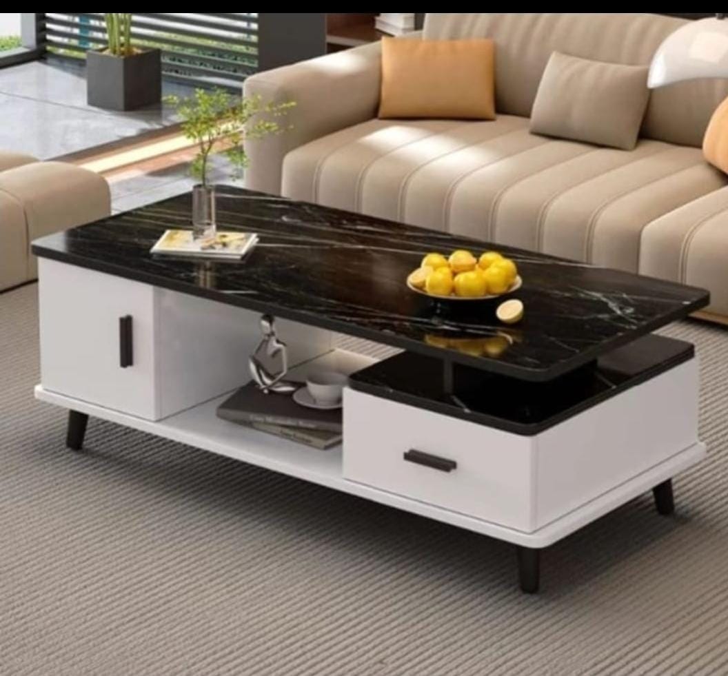 Luxury Lift-Top Coffee Table with Storage – Marble Finish | Modern Minimalist Design