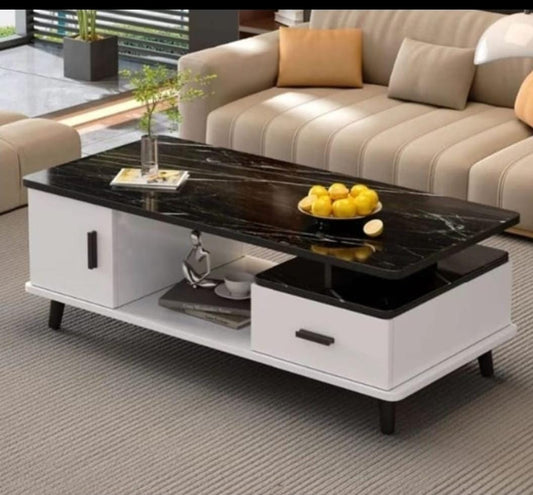 Luxury Lift-Top Coffee Table with Storage – Marble Finish | Modern Minimalist Design